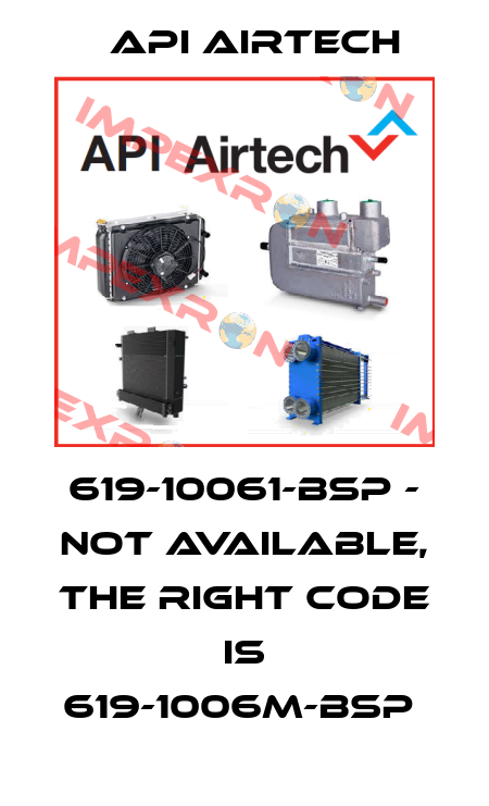 619-10061-BSP - not available, the right code is 619-1006M-BSP  API Airtech