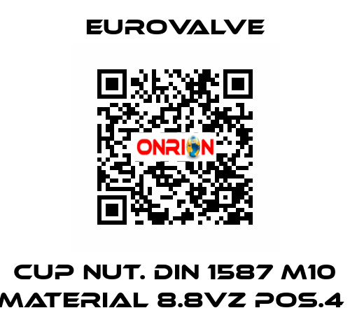 CUP NUT. DIN 1587 M10 MATERIAL 8.8VZ POS.4  Eurovalve