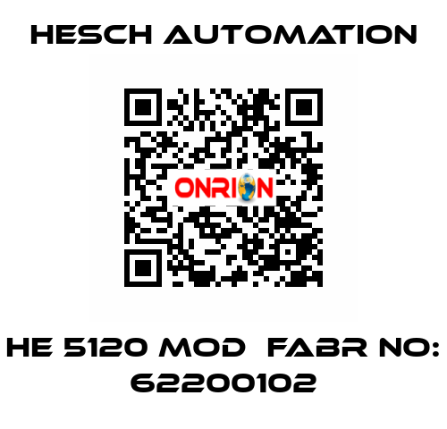 HE 5120 MOD  Fabr No: 62200102   (OEM)  Hesch