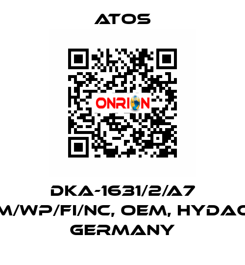 DKA-1631/2/A7 M/WP/FI/NC, OEM, Hydac Germany Atos