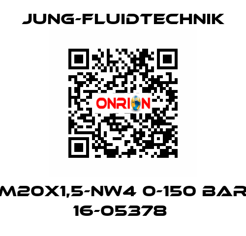 M20X1,5-NW4 0-150 BAR 16-05378  JUNG-FLUIDTECHNIK