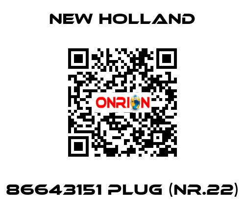 86643151 plug (Nr.22) New Holland