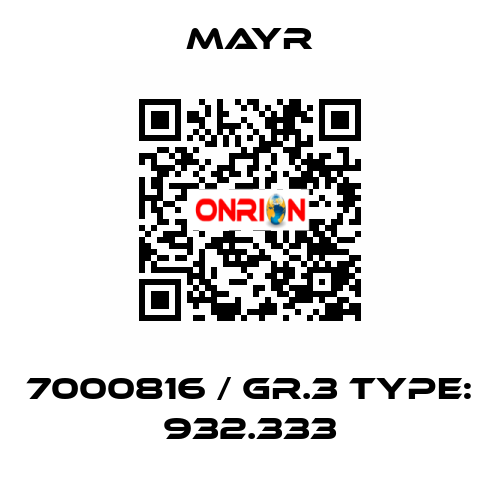 7000816 / Gr.3 Type: 932.333 Mayr