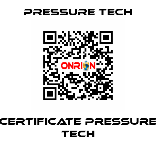 Certificate Pressure Tech Pressure Tech