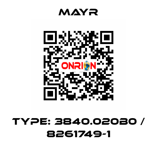 Type: 3840.020B0 / 8261749-1 Mayr