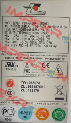 7060 / P1H-5400V ZIPPY TECHNOLOGY CORP.