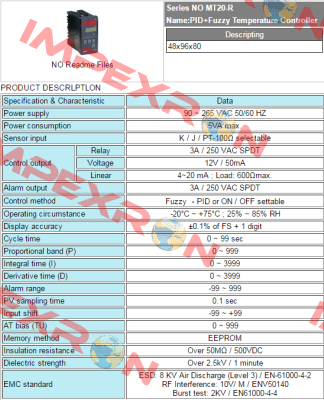 MT-20-R  Fotek