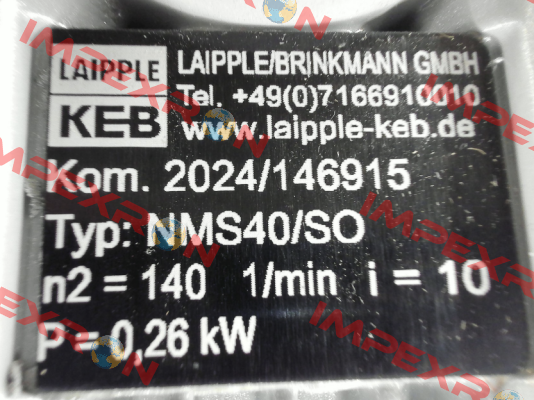 Typ NMS40HU-10/1-63L/4A-IE2-TB-ST05 LAIPPLE KEB