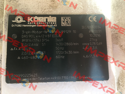 DAS 90 L x 4/2 V BT EIS A Artikel-Nr. 100031  Küenle