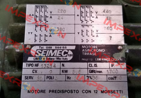 HF 132S 4 obsolete,replaced by HB3 132S 4 220.440-60 B5  Seimec (Rossi)
