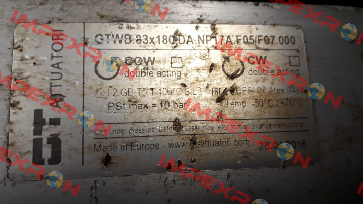 GTWB.83x180.DA.NP17A.F05/F07.000 GT Attuatori