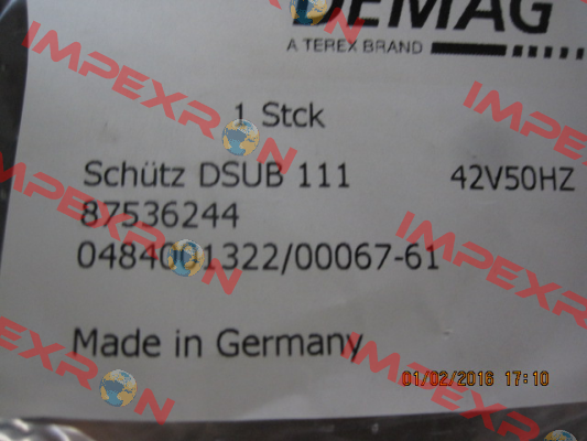 P/N: 87551444, Type DSUB 111 24V50HZ Demag