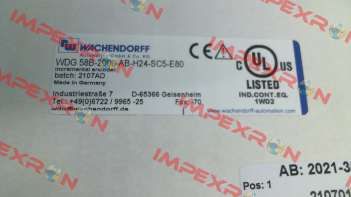 58B200026SC5E80 Wachendorff
