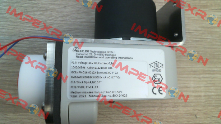 P/N: 4230411121000FM, Type: P1.3 Bühler Technologies
