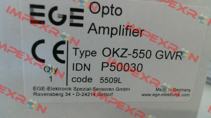 p/n: P50030, Type: OKZ 550 GWR Ege