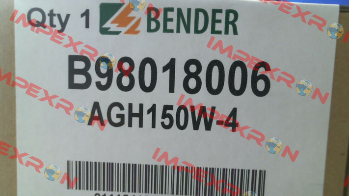 Nr. B98018006 Type AGH150W-4 Bender