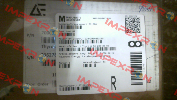 Thyro-A 1A 230-30 H3 / 2000302105 ADVANCED ENERGY