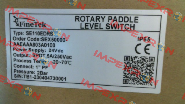 Type: SE110EDRS, Order code: SEX50000-AAEAAA803A0100 Finetek